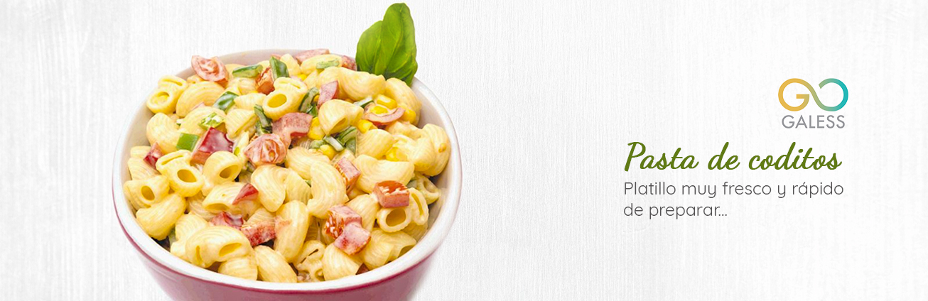 Pasta de coditos con jamón